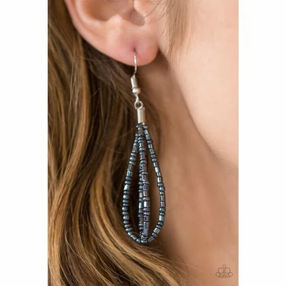 Paparazzi Ice Storm - Blue Sead Bead Necklace - Picture 6 of 6